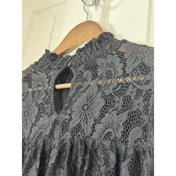 Cable And Gauge Black Lace Longsleeve‎ Blouse M Whimsigoth Witchy Fairy - Picture 7 of 8